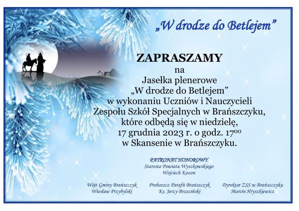 Ikona do artykułu: Zaproszenie na Jasełka Plenerowe - 17.12.2023 r. w Brańszczyku