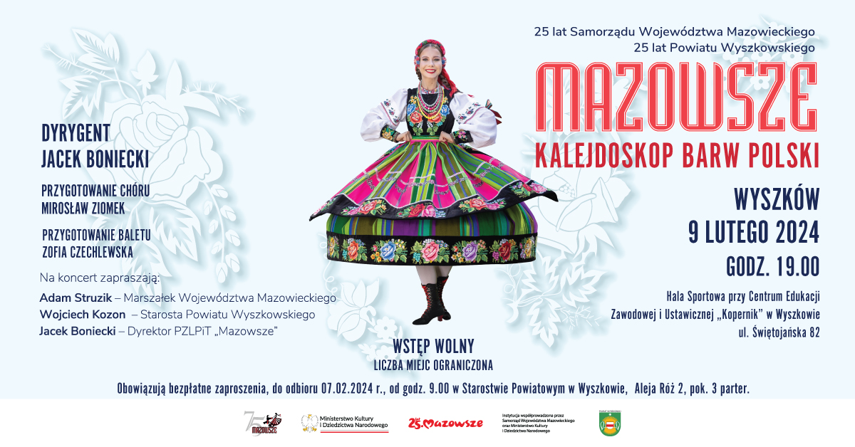 Ikona do artykułu: Koncert Zespołu Pieśni i Tańca "MAZOWSZE" - 09.02.2024 r.