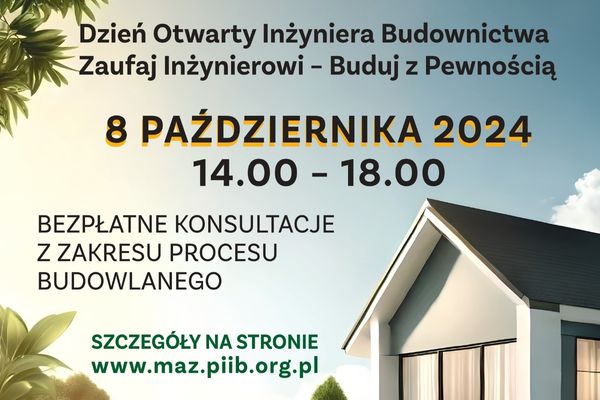 Ikona do artykułu: Przygotuj swoją inwestycję budowlaną z pomocą ekspertów – Dzień Otwarty Mazowieckiej Okręgowej Izby Inżynierów Budownictwa