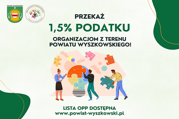 Ikona do artykułu: Przekaż 1,5% organizacjom z terenu Powiatu Wyszkowskiego
